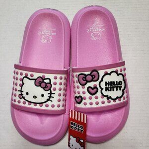 New Hello Kitty 3D Design Slide Sandals - Pink & White - Size 11 - by Sanrio